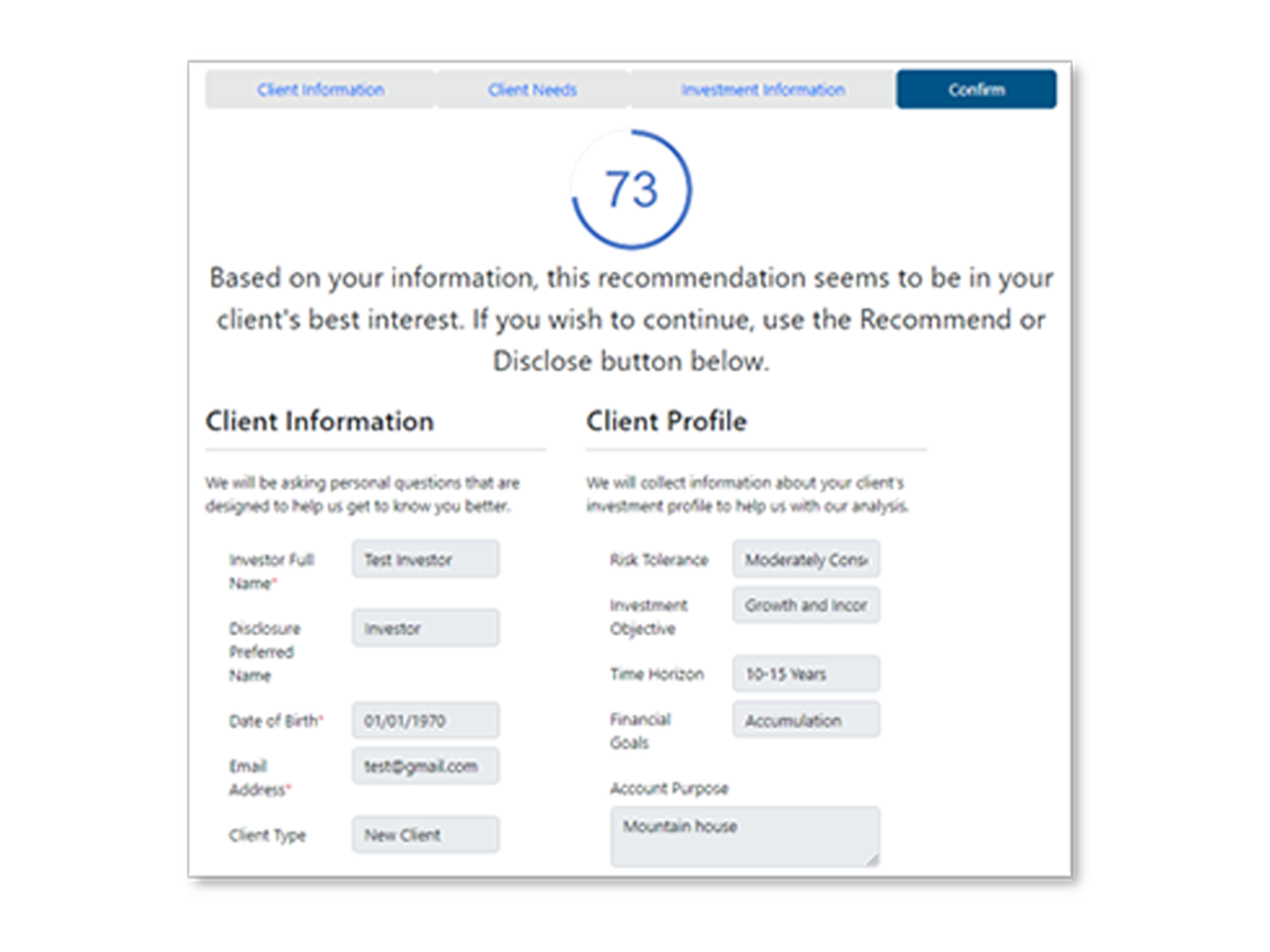 Accout Compare - Analyze Account Recommendation