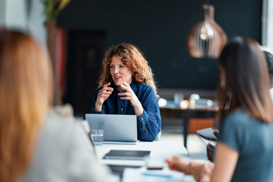 Diverse Team Engaged in a Discussion During a Professional Business Meeting